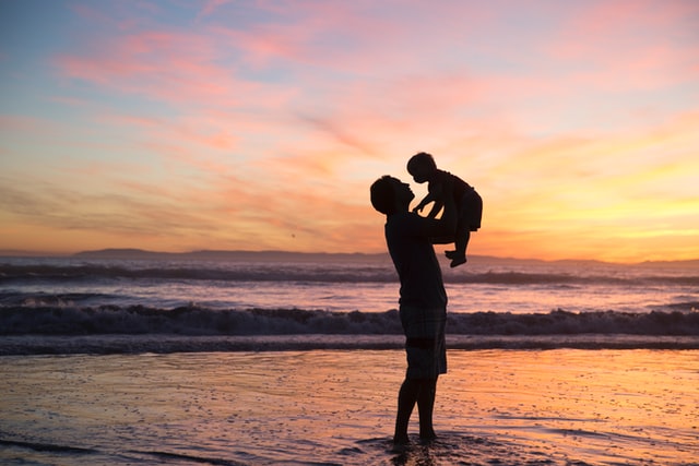 Man with his son in Escondido, San Diego area, California