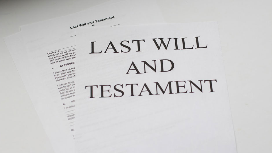 Probate and estate will and testament paperwork